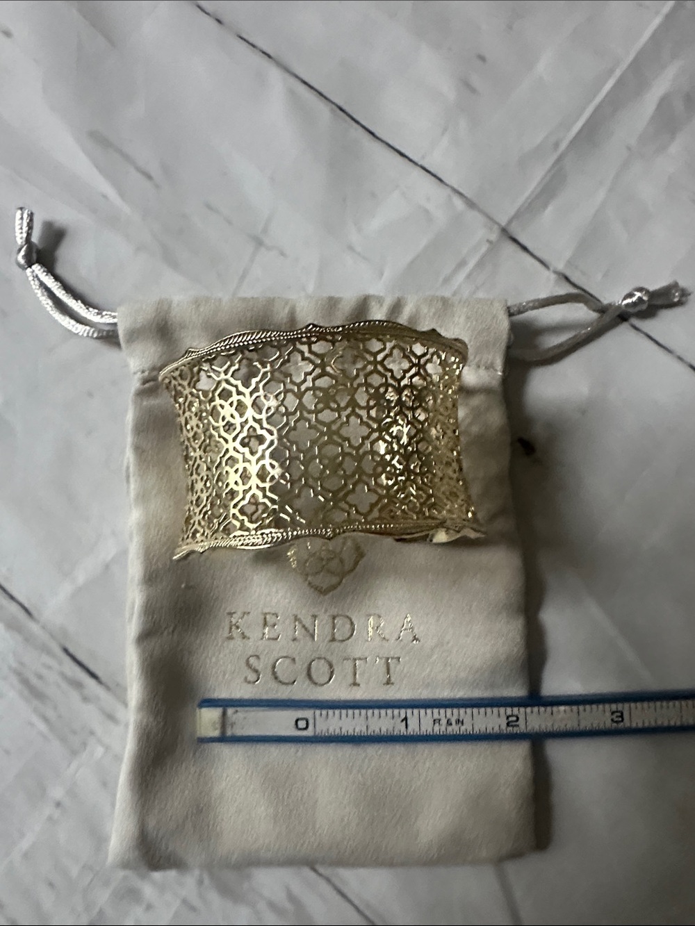 Kendra Scott Gold Filigree Open Cuff Bracelet - Picture 6 of 7
